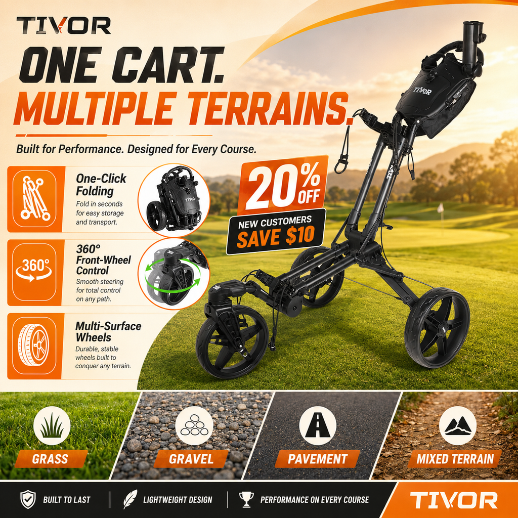 3-Wheel Golf Push Cart