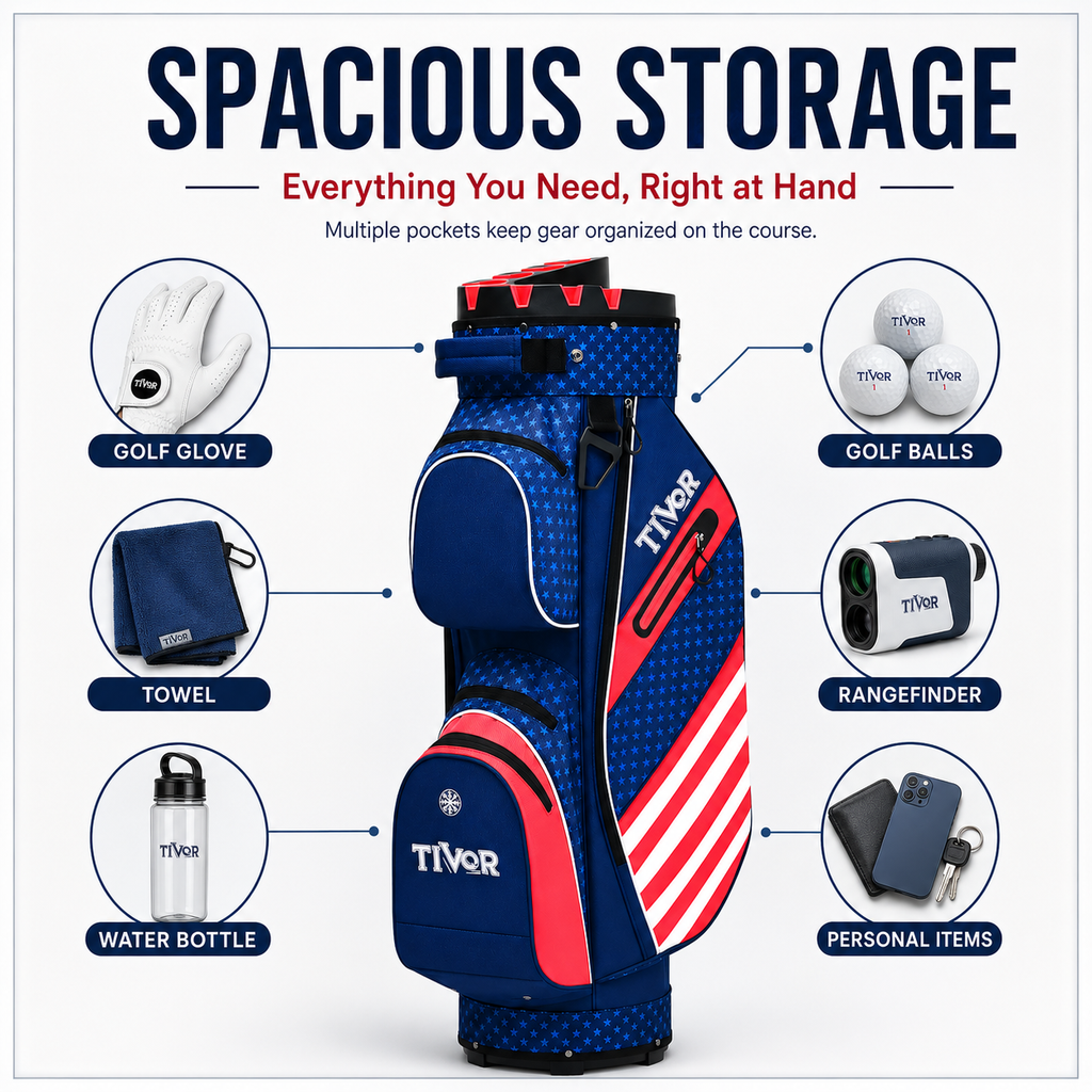 14-Way T-Lock Golf Cart Bag