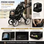 4-Wheel Golf Push Cart with Detachable Pet Carrier