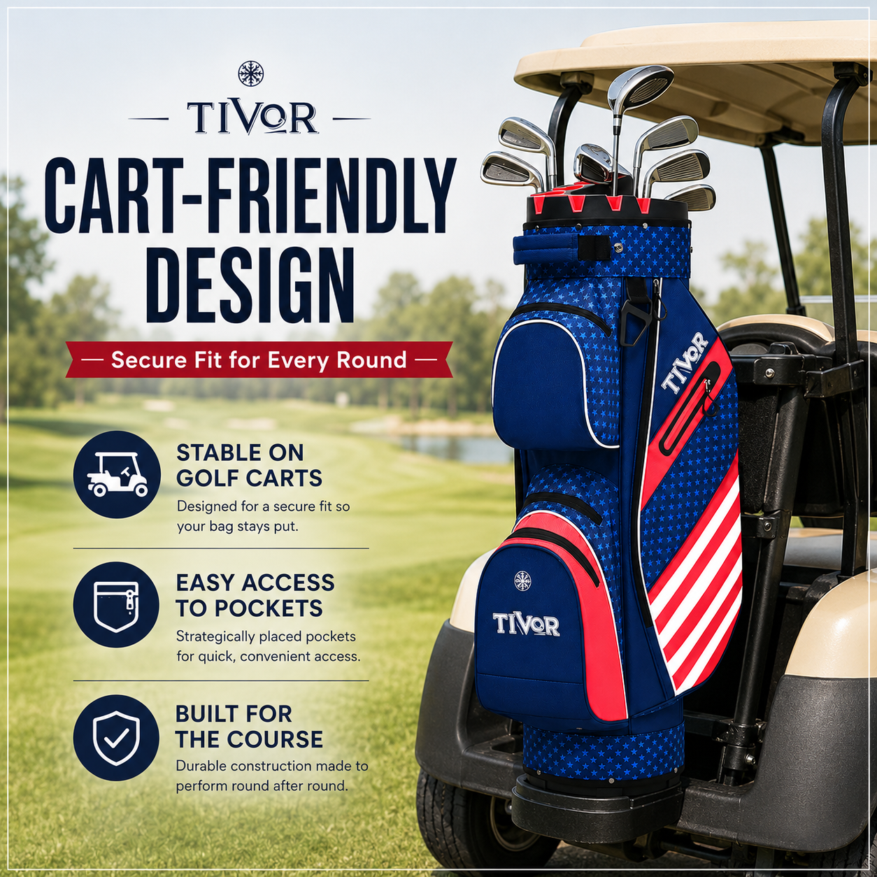 14-Way T-Lock Golf Cart Bag