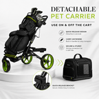 3-Wheel Golf Push Cart with Detachable Pet Carrier