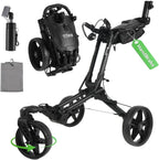 Tivor Golf Push Cart with 360° Front Wheels & Handbrake, 3 Wheel Pull Cart Offers One-Click Folding and All-Terrain Mobility