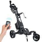 Tivor Electric Golf Push Cart with 24V10Ah Li-Ion Battery, 9 Speed Gears, Extra Large Storage, 2-Stage Folding with E-Brake, Travels Up and Downhill at Even Speeds