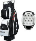 TIVOR Golf Cart Bag 15-Way Dividers, 12 Pockets, Premium Silent Design with Rain Hood - Black & Gray