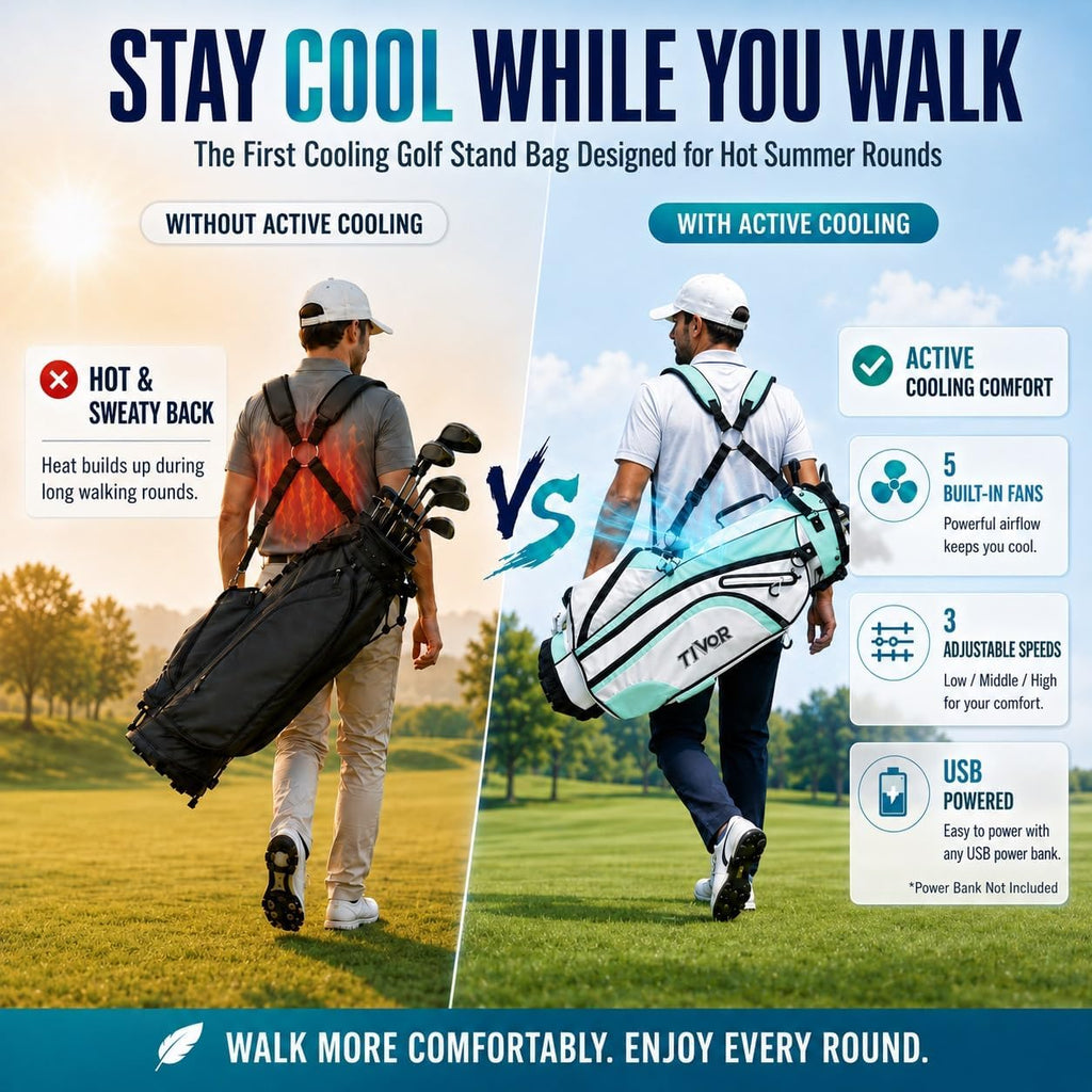 Golf Stand Bag for Men, 7-Way Lightweight Design for Walking Golfers