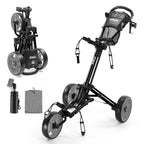 Tivor Lightweight Golf Push cart 3 Wheel,Foldable Golf Trolley for Adults and Junior with Ergonomic Adjustable Handle, Scorecard Holder, Umbrella Mount, Foot Brake, All-Terrain Wheels