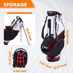 Golf Stand Bag - 14-Way Full-Length Dividers,Golf Bag with 8 Spacious Pockets - Lightweight Golf Bag for Men and Women with 3D Hip Pad, Stable Legs & Phone Holder