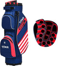 TIVOR 2026 T-Lock Golf Cart Bag-15-Way Full-Length Dividers,9 Pockets, Easy-Access Handle & Ergonomic Straps | Perfect for Cart & Walking, Includes Rain Cover