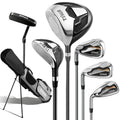 Golf Clubs Set 7-Piece Complete Set with Driver Hybrid 7 Iron 9 Iron Sand Wedge Putter Stand Bag for Women Men Right Left Handed - Beginner Golf Sets Pink Gray