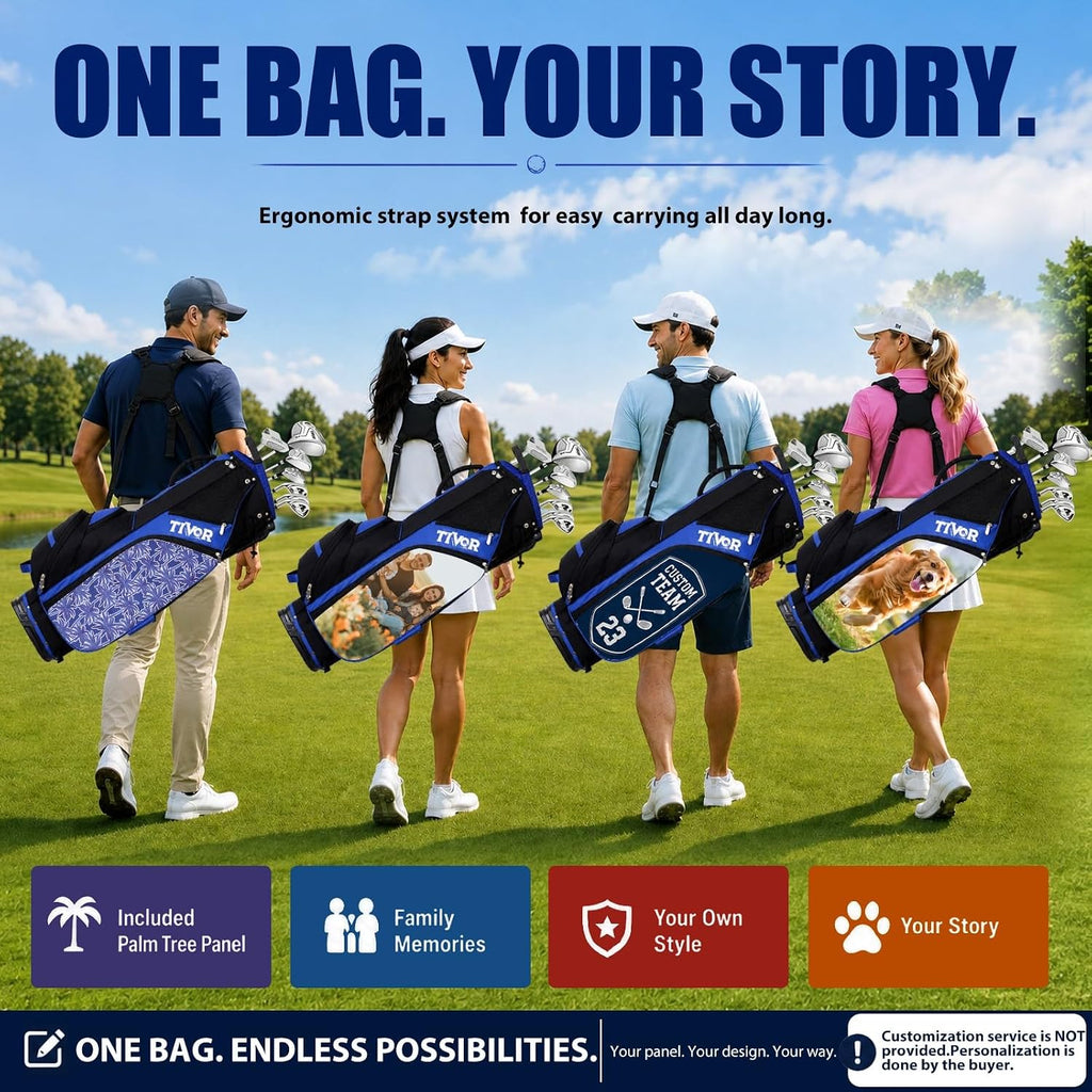 Personalized Golf Stand Bag for Men Lightweight 5-Way Full-Length Divider