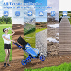 Tivor Lightweight Golf Push cart 3 Wheel,Foldable Golf Trolley for Adults and Junior with Ergonomic Adjustable Handle, Scorecard Holder, Umbrella Mount, Foot Brake, All-Terrain Wheels
