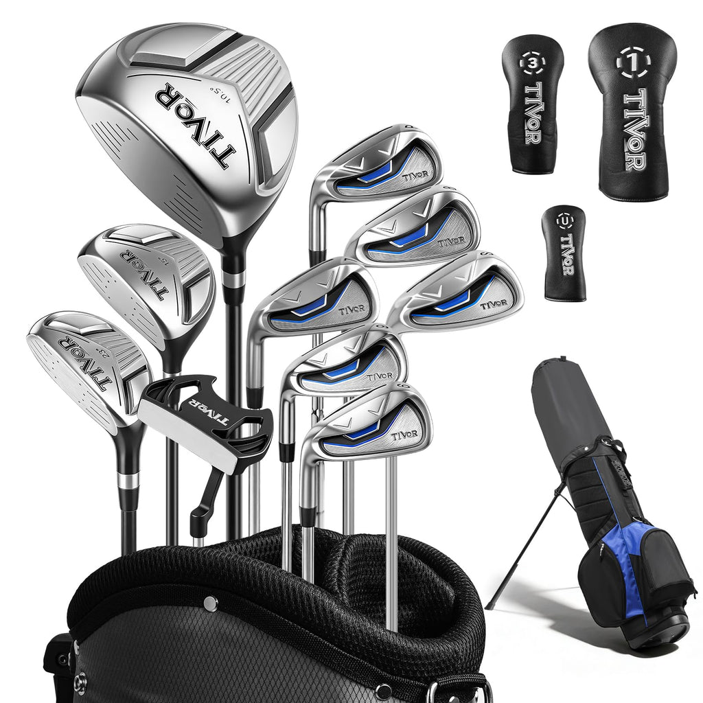 Golf Clubs Set Complete 14-Piece with Driver Fairway Hybrid Irons Putter Stand Bag & 3 Headcovers for Men Women Right Left Handed - Beginner Golf Sets Pink Black