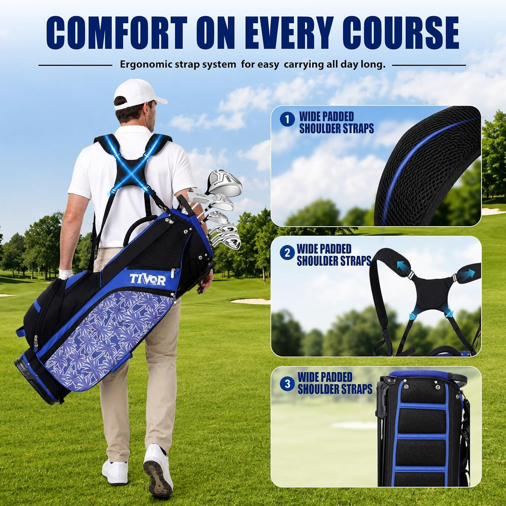 Personalized Golf Stand Bag for Men Lightweight 5-Way Full-Length Divider