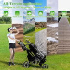 Tivor 3 Wheel Golf Push Cart, Lightweight Push Cart Golf One-Click Folding, Adjustable Height Pushcart for Golf Bags, Compact Design for Ladies, Junior Golfers