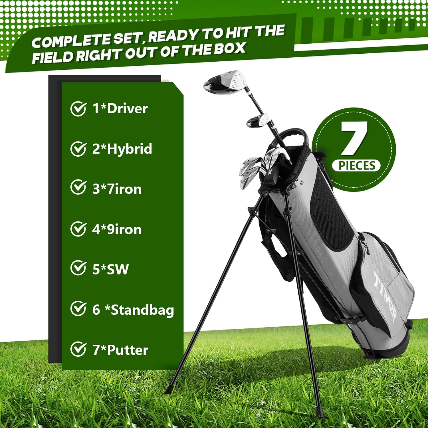 7-Piece Complete Golf Set（gray）