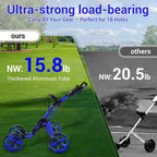 Tivor Lightweight Golf Push cart 4 Wheel Foldable Golf Trolley for Adults and Junior with Ergonomic Adjustable Handle, Scorecard Holder, Umbrella Mount, Foot Brake, All-Terrain Wheels