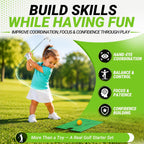 Kids Golf Clubs Set for Ages 3-5, Right Handed Junior Golf Clubs 6 Piece Set with Hybrid, 7 Iron, Putter, Golf Bag, Headcover & Practice Mat, Kids Golf Set for Height 3'4"–3'10", Green