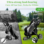 Tivor 3 Wheel Golf Push Cart, Lightweight Push Cart Golf One-Click Folding, Adjustable Height Pushcart for Golf Bags, Compact Design for Ladies, Junior Golfers