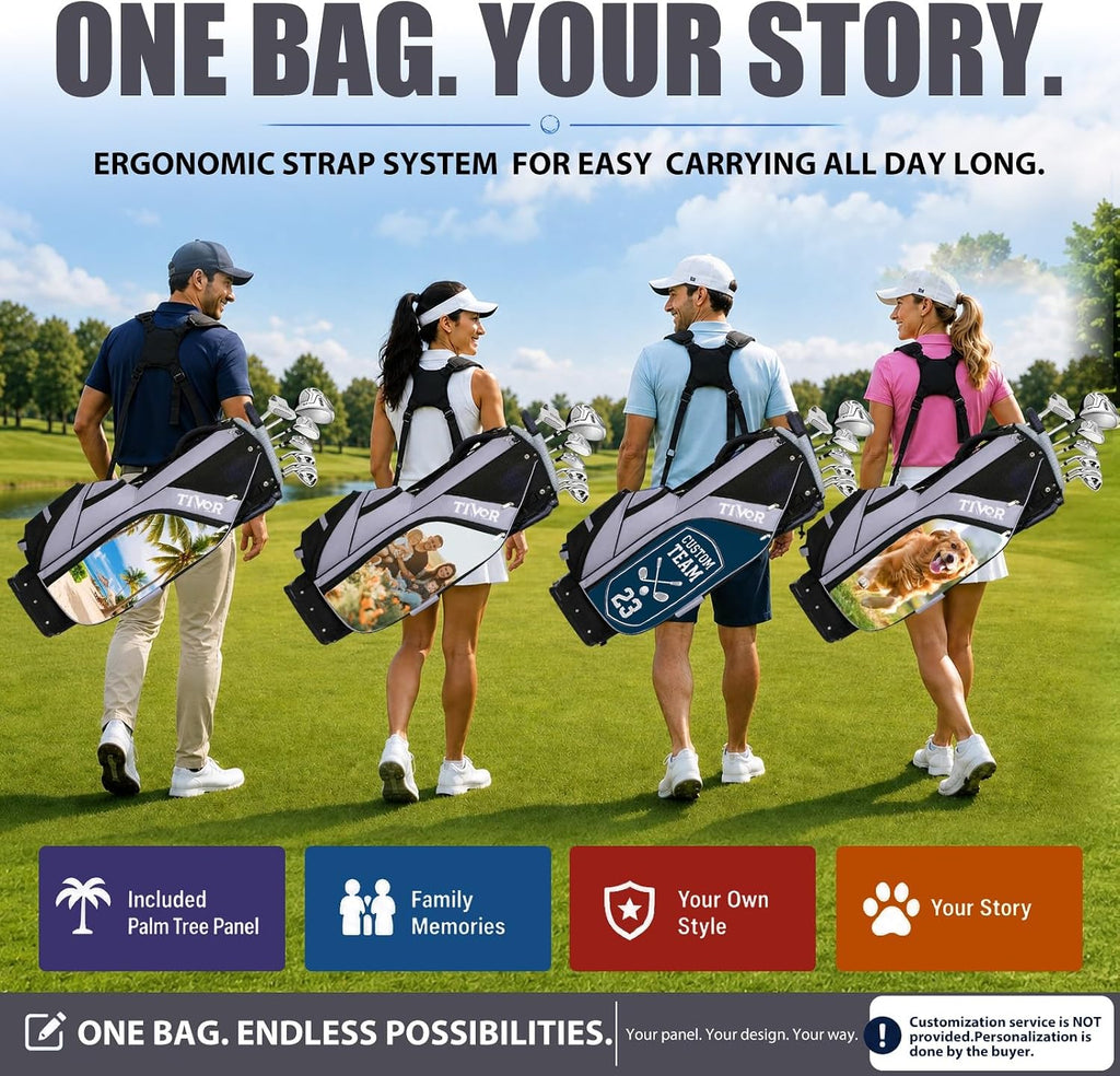 Personalized Golf Stand Bag for Men Lightweight 5-Way Full-Length Divider