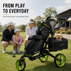 3-Wheel Golf Push Cart with Detachable Pet Carrier